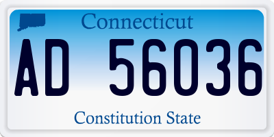 CT license plate AD56036