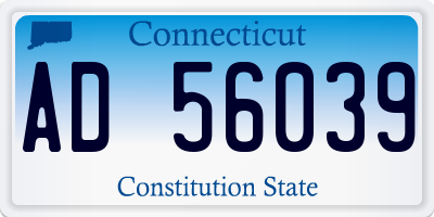 CT license plate AD56039
