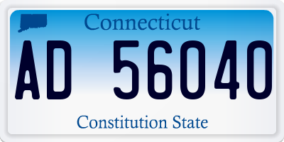 CT license plate AD56040