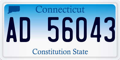 CT license plate AD56043