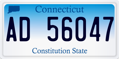 CT license plate AD56047