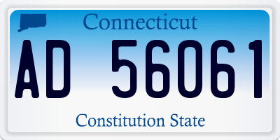 CT license plate AD56061