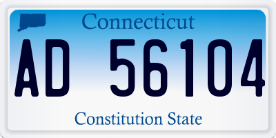 CT license plate AD56104