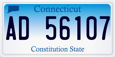 CT license plate AD56107