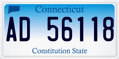 CT license plate AD56118