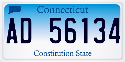 CT license plate AD56134