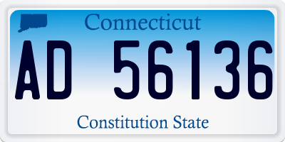 CT license plate AD56136