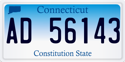 CT license plate AD56143