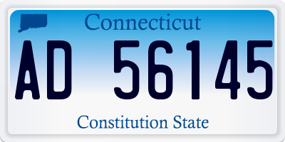CT license plate AD56145