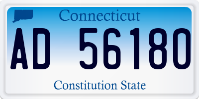 CT license plate AD56180