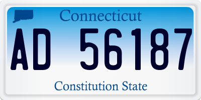 CT license plate AD56187