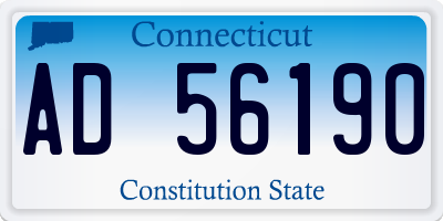 CT license plate AD56190