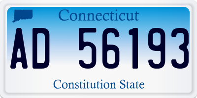 CT license plate AD56193