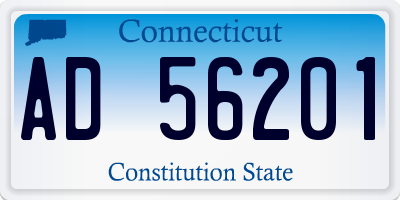 CT license plate AD56201