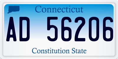 CT license plate AD56206