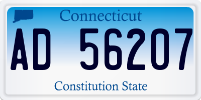 CT license plate AD56207