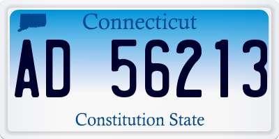 CT license plate AD56213
