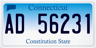 CT license plate AD56231