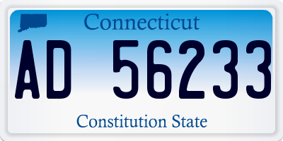 CT license plate AD56233
