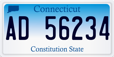 CT license plate AD56234
