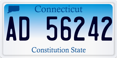 CT license plate AD56242