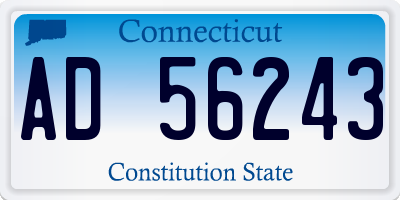 CT license plate AD56243