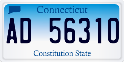 CT license plate AD56310