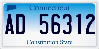 CT license plate AD56312