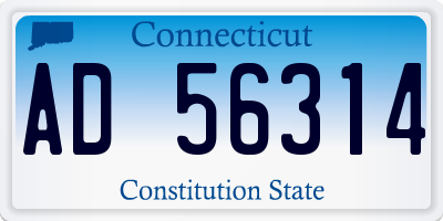 CT license plate AD56314