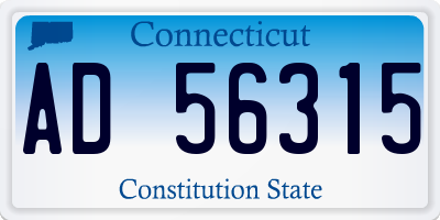 CT license plate AD56315