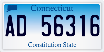 CT license plate AD56316