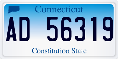 CT license plate AD56319