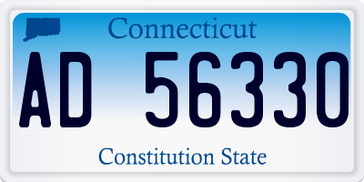 CT license plate AD56330