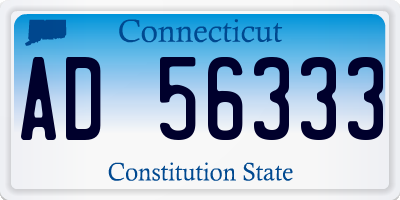 CT license plate AD56333