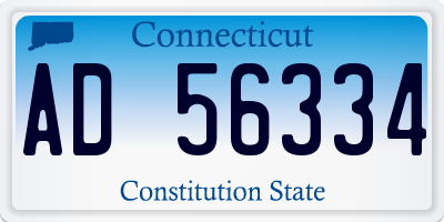 CT license plate AD56334