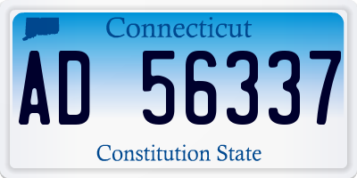 CT license plate AD56337