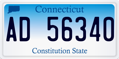 CT license plate AD56340