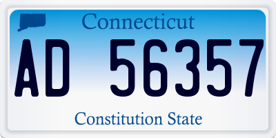 CT license plate AD56357