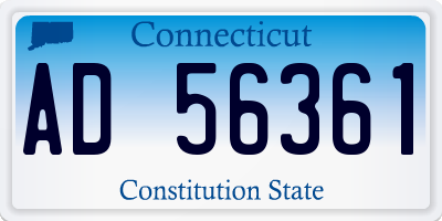 CT license plate AD56361