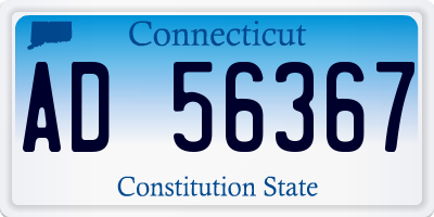 CT license plate AD56367