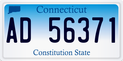 CT license plate AD56371