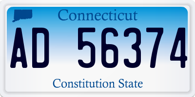 CT license plate AD56374