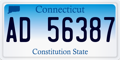 CT license plate AD56387