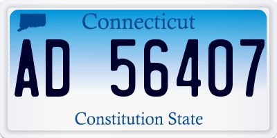 CT license plate AD56407