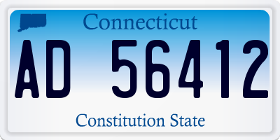 CT license plate AD56412