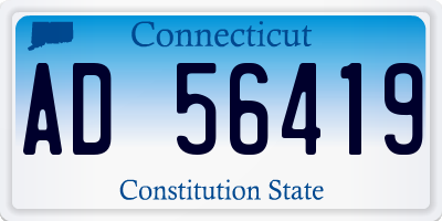 CT license plate AD56419