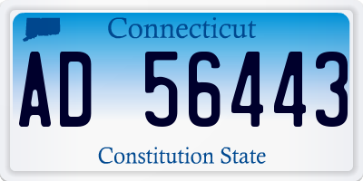CT license plate AD56443