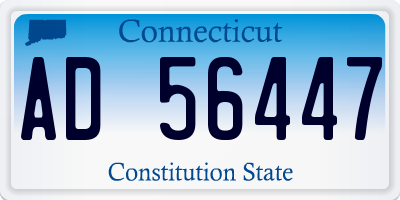 CT license plate AD56447