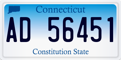 CT license plate AD56451
