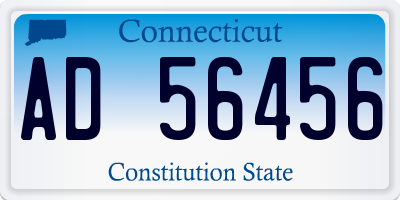 CT license plate AD56456